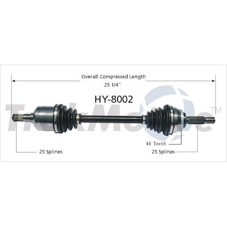Surtrack Axle Cv Axle Shaft, Hy-8002 HY-8002